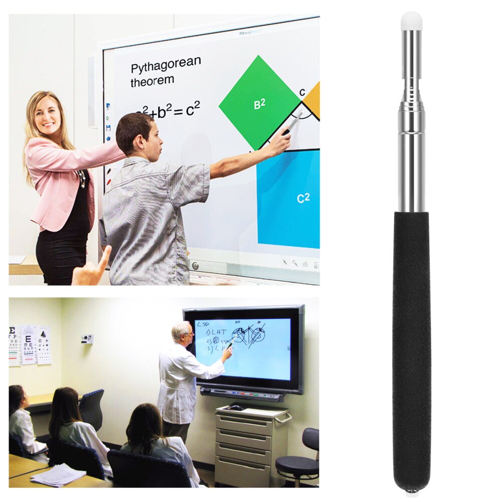 WINOMO Hand Pointer Extendable Telescopic Retractable Pointer Handheld Presenter Classroom Whiteboard Pointer (Black)