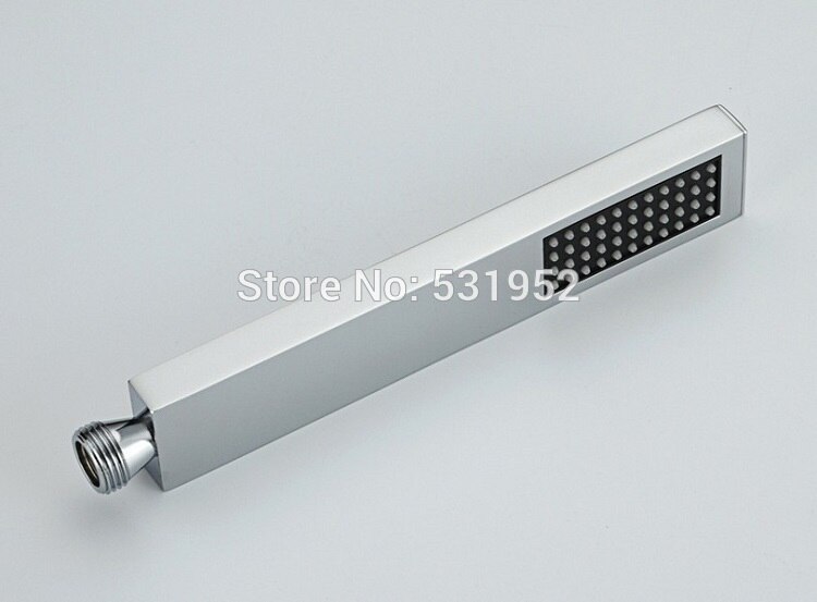 Copper Hand Shower Square Handheld Shower Head with Rub Clog-free Nozzles Chrome Finish