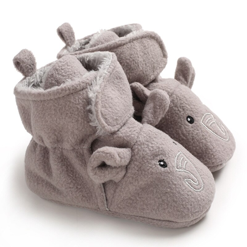 Baby Dier Schoeisel Winter Laarzen Pasgeboren Leuke Cartoon Grijze Olifant Schoenen Meisje Jongen Super Warm Houden Sneeuwveld Booties Presenteert