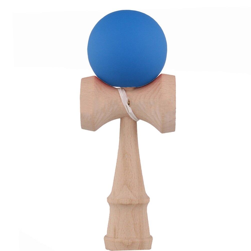 18.5 cm tradisjonelle leketøy gummi maling kendama matt ball kid kendama tre ball: Mørkeblå