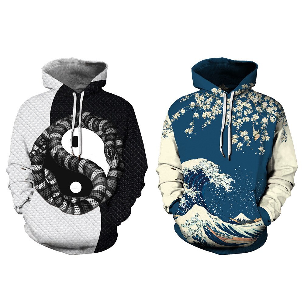 Cartoon Hoodies Hip Hop Sweatshirt 3d Print Hooded Pullover Men Women Spring Summer Long Sleeve Top Unisex Couple Tracksuit