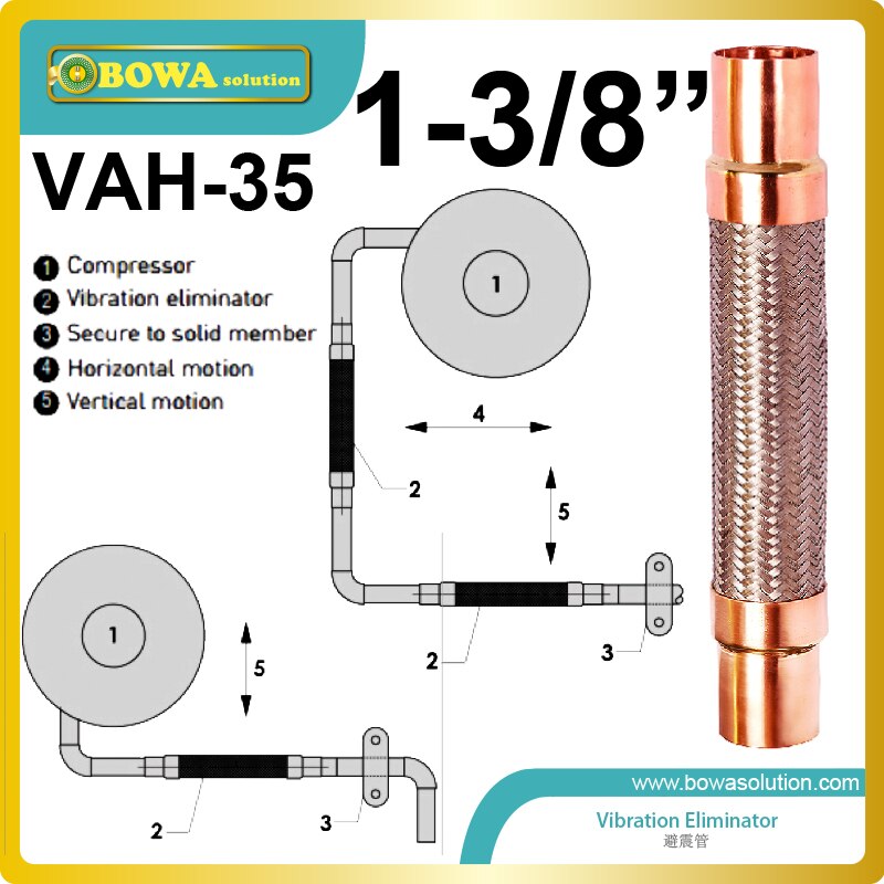 1-3/8" Vibration absorber/vibration eliminator is use for protecting refrigerant pipes of open type compressor racks in vessels