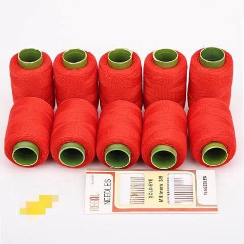 10 Pcs Sewing Thread Polyester Thread Set Strong And Durable Sewing Threads For Hand Machines: Red