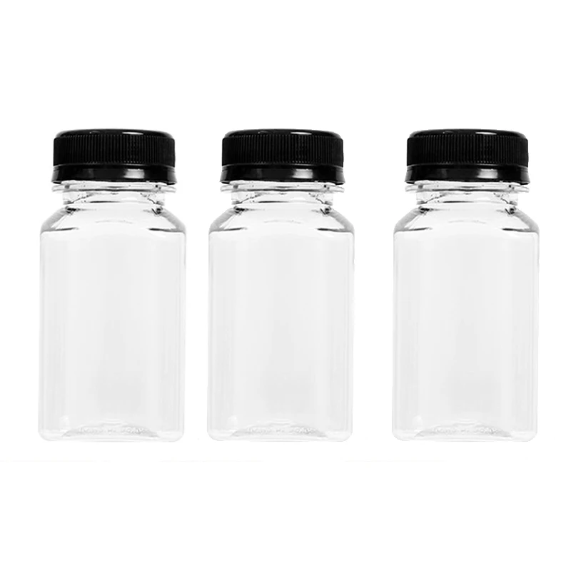 150/500ml tomme plastik drikkebeholdere med sorte skruelåg, genanvendelige til køkkenkøleskab, spiritus, mad, sovs, emballage: Lyserød