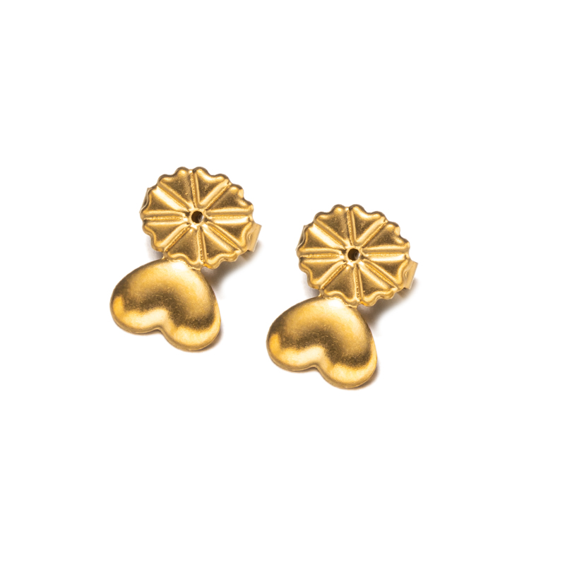10 pares de pendientes dorados de acero inoxidable, levantadores de espalda segura para orejas caídas, pendientes pesados, joyería hipoalergénica que no se decolora: Verde