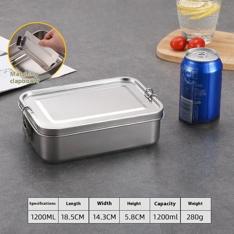 1200ml rustfri stål madkasse bærbar snack frugt opbevaring tallerken skål eller picnic camping skole kontor rum madkasse: Default Title
