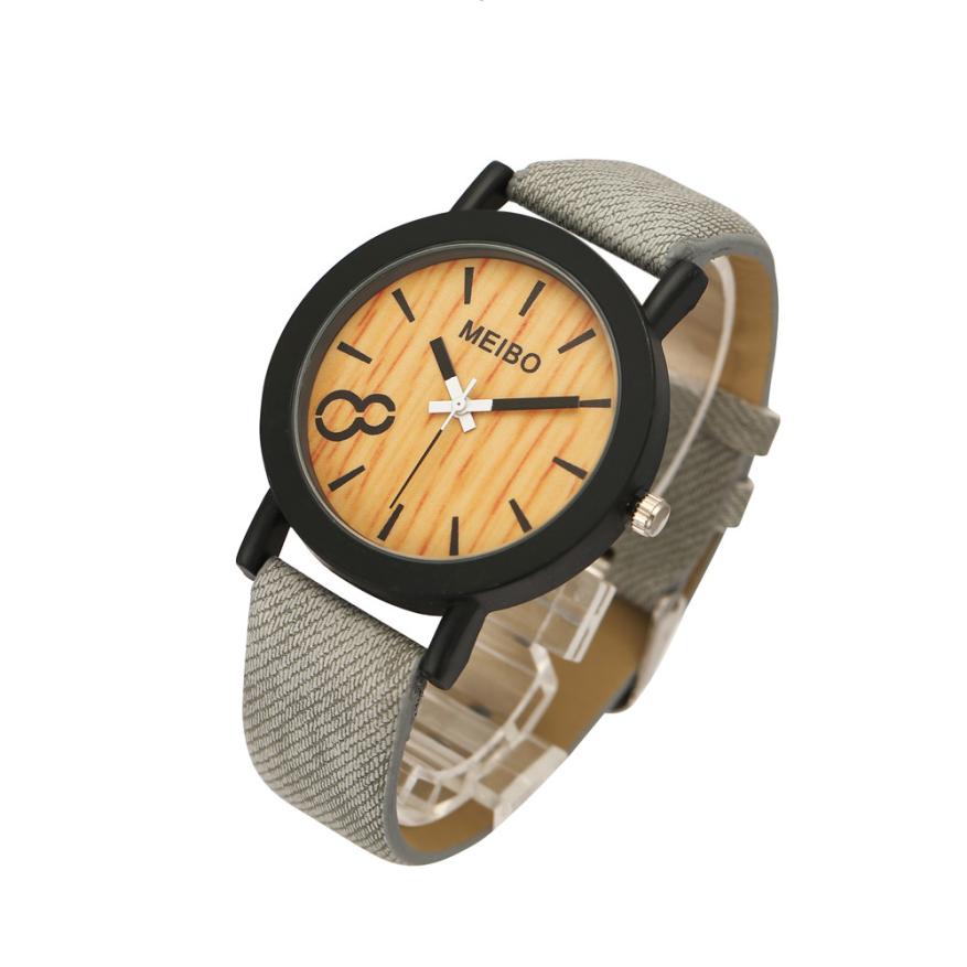 Relojes de negocios de estilo Vintage y Natural para hombres y mujeres, relojes de pulsera de madera informales con correa de cuero de Color madera para amantes de los relojes masculinos: model 2
