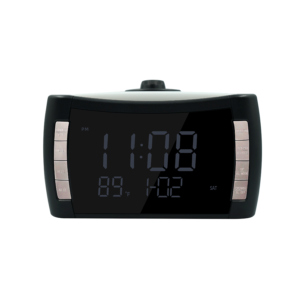 Digital alarm clock wake up light projection clock Colorful LED Display Time Digital Alarm Clock With USB can put battery clock: Default Title