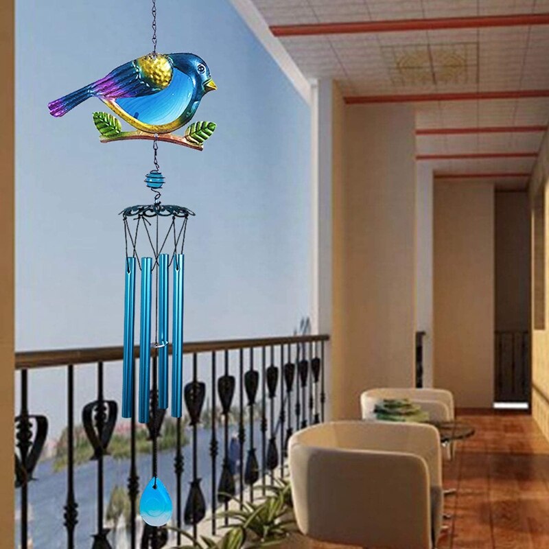 Wind Chimes Outdoor Indoor Decor Windchime, Mobile Romantic Blue Bird Wind Chimes for Home Festival Garden Decoration
