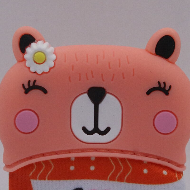 2pz Del bambino Massaggiagengive Guanti Molare Bastone non Tossico silicone morso Bastone Sveglio Del Modello Del Fumetto del Giocattolo