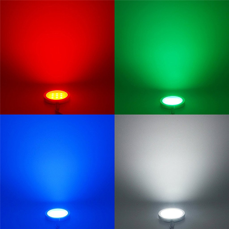 Aiboo RGBW RGB + Weiß LED Unter Schrank Lichter Downlight 8 Lampen mit IR Fernbedienung Dimmbare für Küche Dekoration beleuchtung