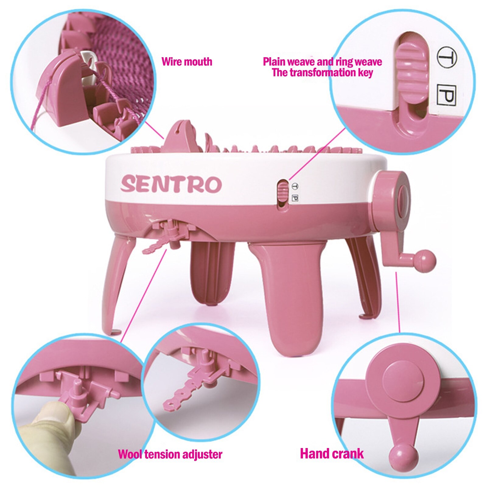 40 Needle DIY Big Hand Knitting Machine Weaving Loom knit for Scraf Ch Sewing Tool ildren Learning Toy Knitting Tools Threader