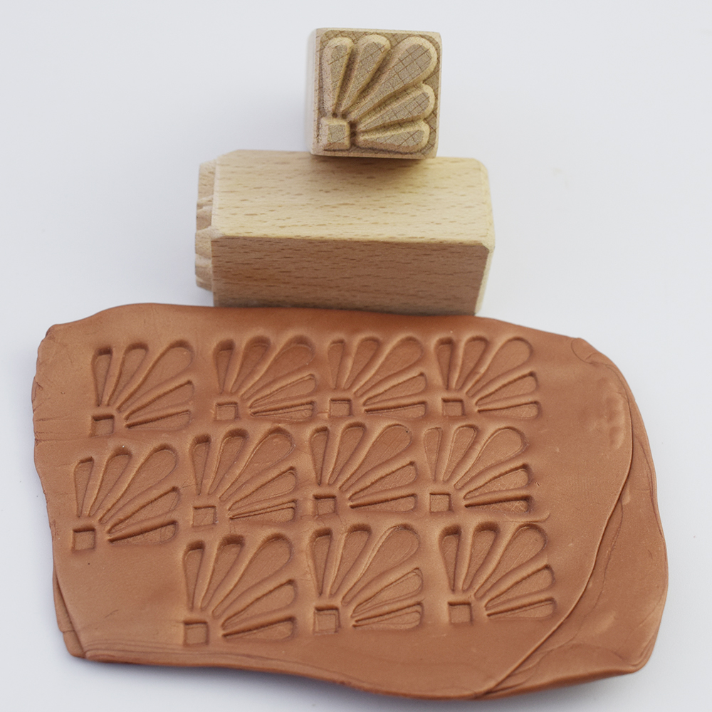 Más sellos de patrón para arcilla, bonita flor, hoja, textura Animal, sello en relieve, bloque de madera, sellos de cerámica, herramienta de arcilla polimérica de cerámica