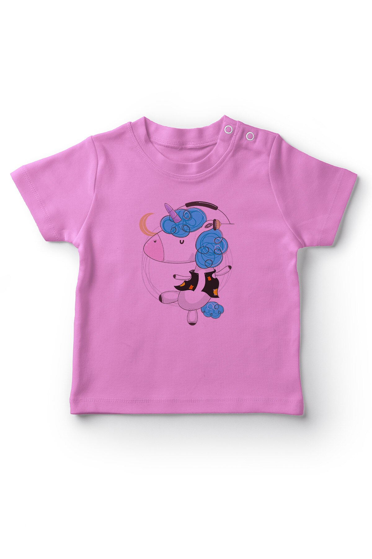 Angemiel baby dansende eenhoorn meisje baby t-shirt roze