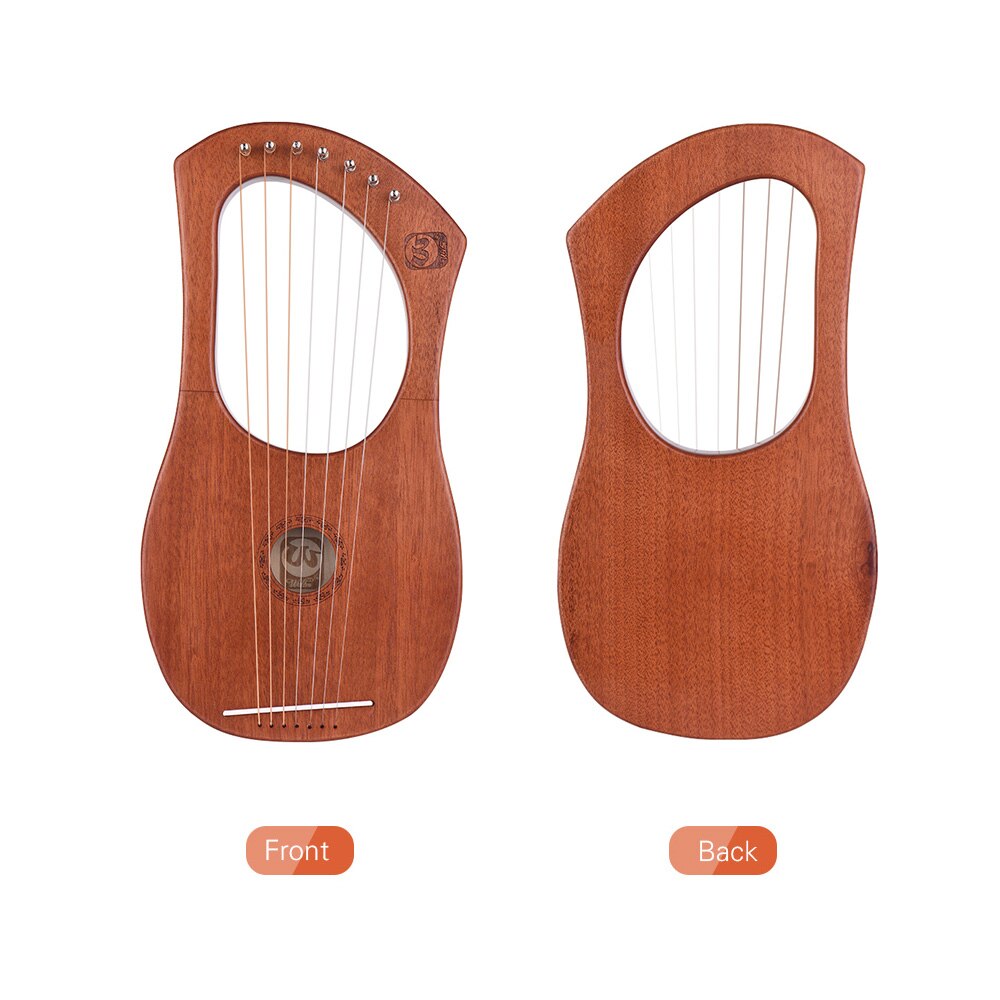 Walter .t 7-- strengs tre lyre harpe metallstrenger bjørk heltre strengeinstrument med bæreveske  wh06