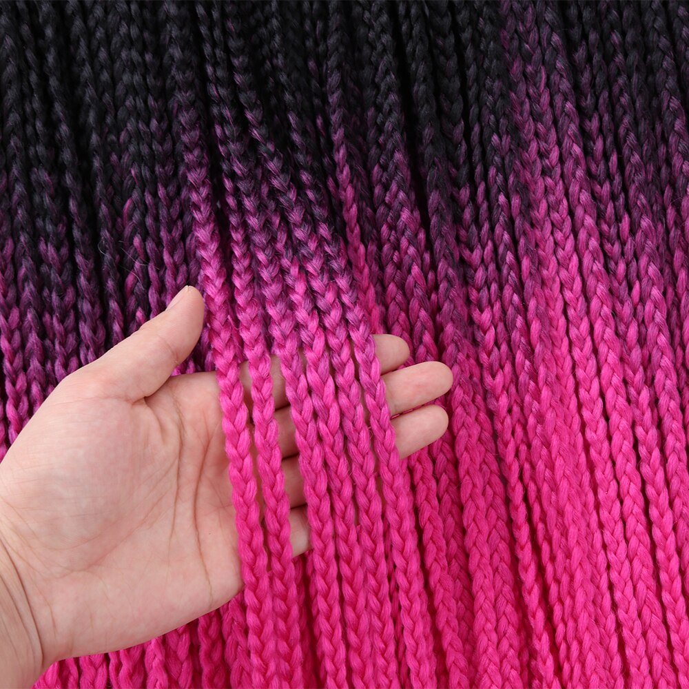 22Strands/Pack Thin Box Braids Crochet Hair 24inch 1cm in Diameter 3X Synthetic Braiding Hair Extensions Golden Beauty