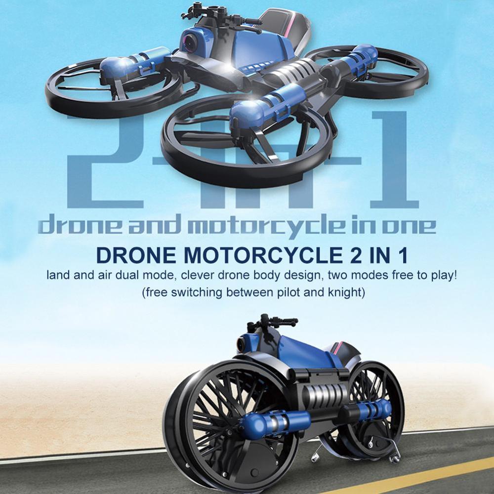 2 in 1 fireakset fly motocykel deformation foldning med camerarc quadcopter motorcykel legetøj til børn