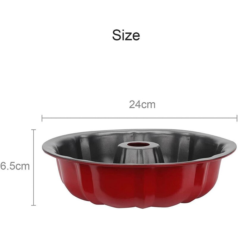 Round Non Stick Fluted Cake Pan Tin Ring Round Baking Tray Bakeware Mould Pan for Donut, Muffin, Cake, Cookie, Pudding