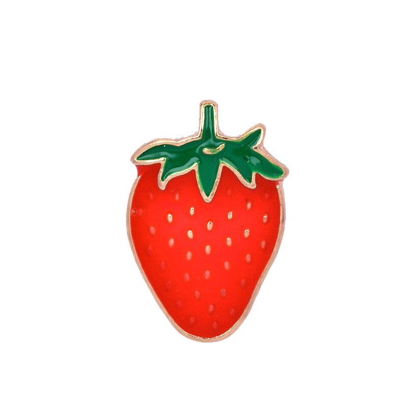 Meisjes Cartoon Broche Aardbei Cherry Emaille Pins Mode Paddestoel Rose Vruchten Knop Badge voor Vrouwen Jassen Revers Pin Sieraden: Starwberry