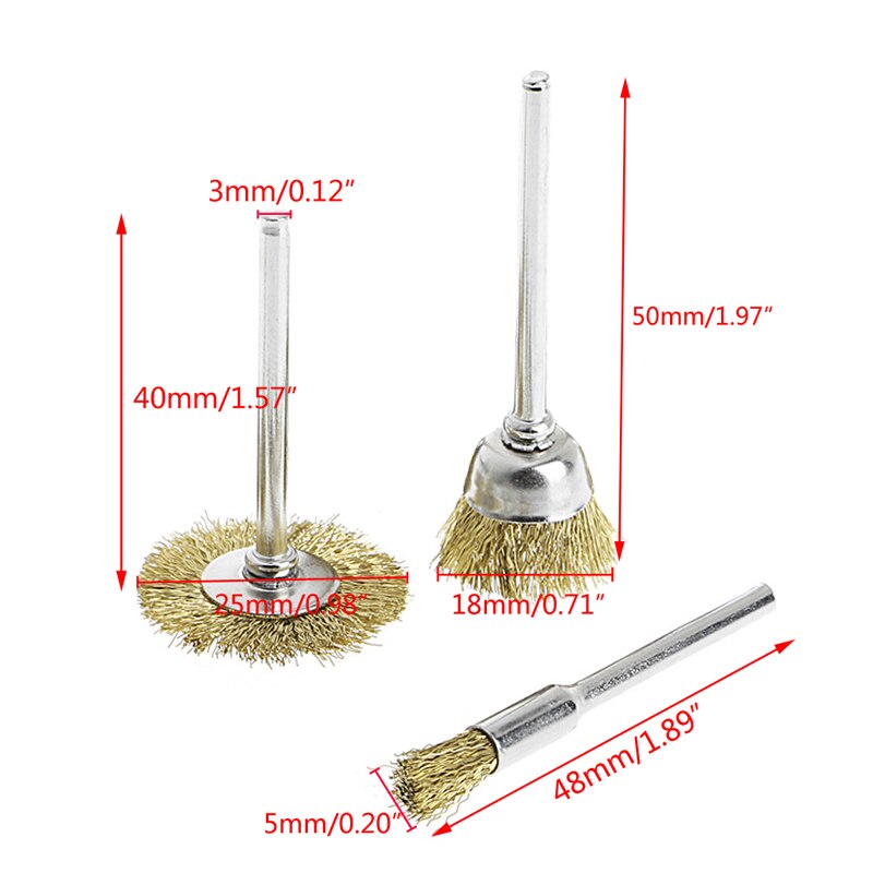 9 Brass Brush Wire Wheel Brushes Die Grinder Rotary Electric Tool for Engraver M4YD