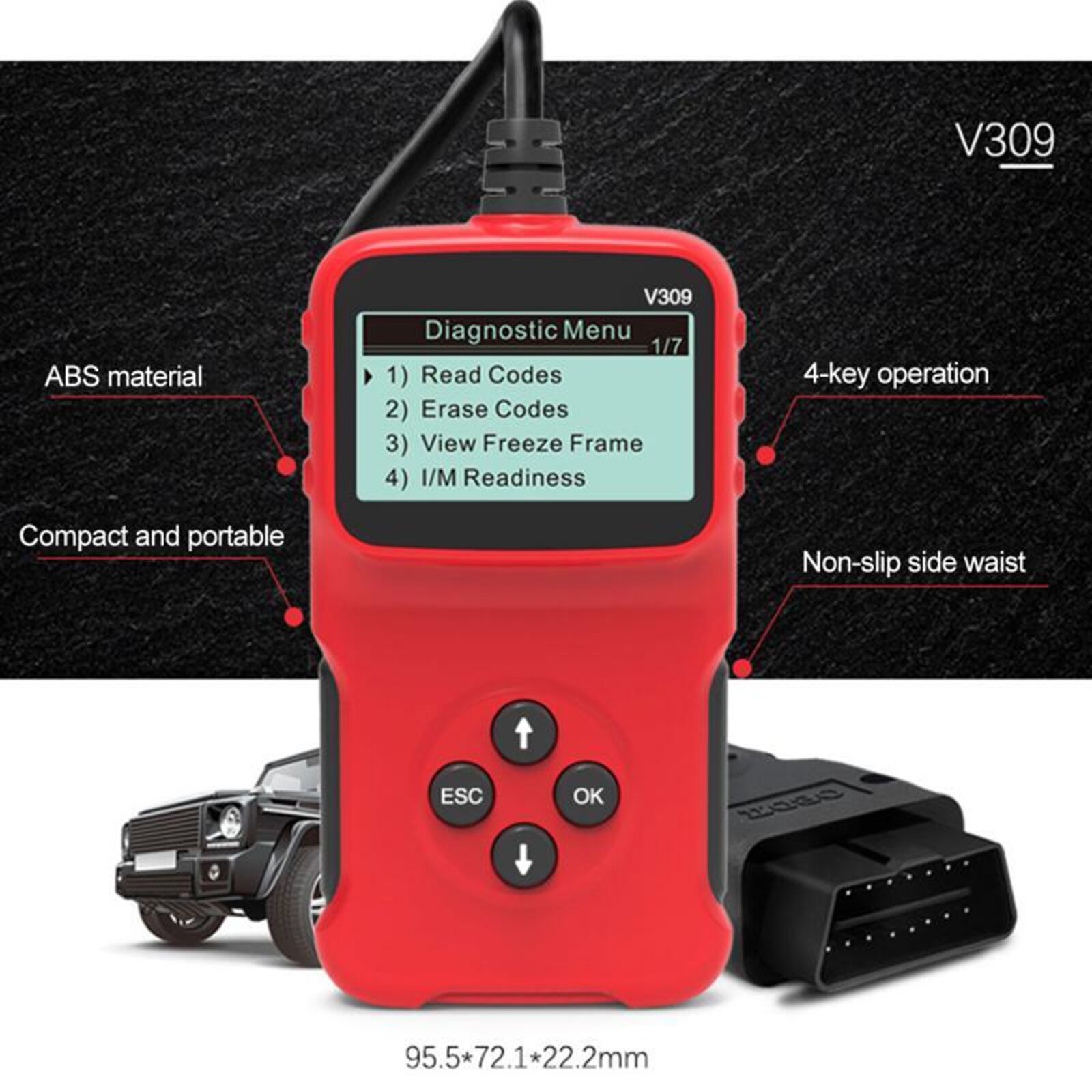 OBDII Scanner Code Reader Scan Reset Tool Engine Fault Diagnostic Tool