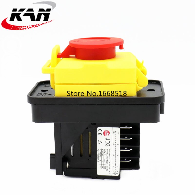 Kedu  jd3 230v/400v 8/10 pins 16/12a elektromagnetisk switch on off trykknapkontakter til industrielt værktøjsmaskiner