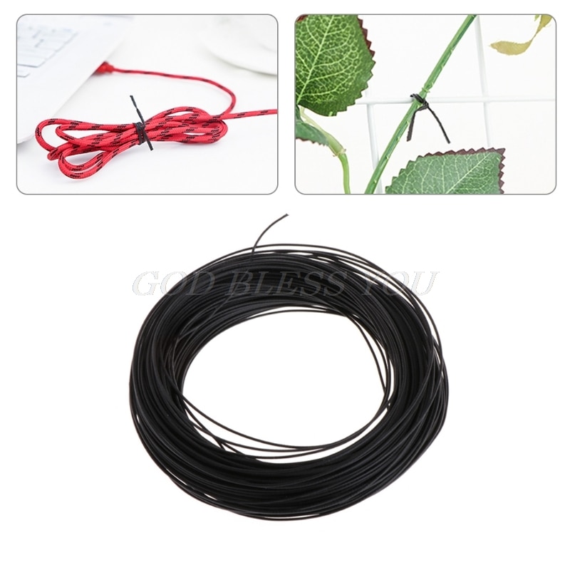 40 M Tuin Gecoat Zwart Twist Draad String Tie Roll Plant Ondersteuning Strap Kabels