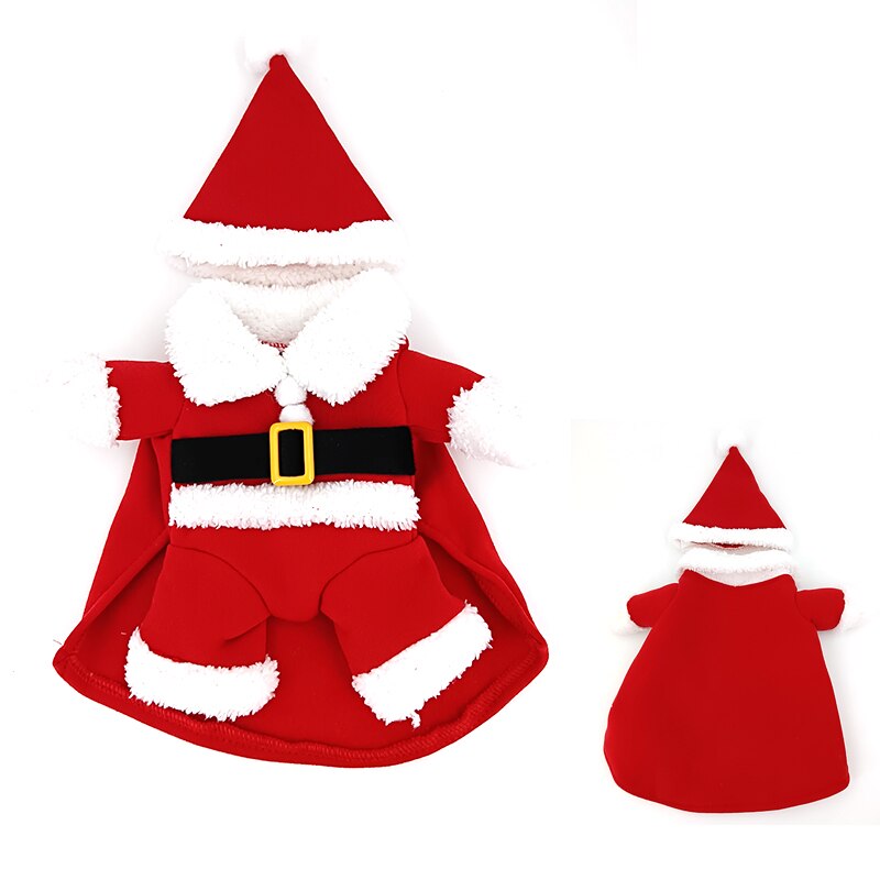 Haustier Hund Weihnachten Kleidung Santa Claus Hund Kostüm Winter Welpen Haustier Katze Mantel Jacke Hund Anzug mit Kappe Warme Kleidung für Hunde Katzen