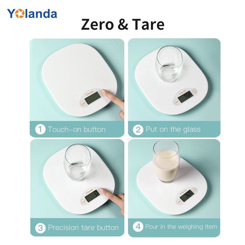 Yolanda Smart Kitchen Scale Bluetooth 0.1/5kg Digital Food Weight Balance Electronic Scales