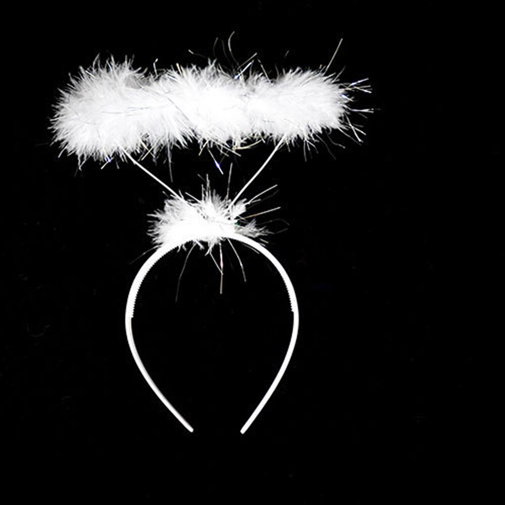 Guirnalda de Ángel de , Aro para el pelo hecho a mano, utilería de Cosplay esponjosa creativa para mujeres, chicas, , despedida de soltera, decoración para la cabeza, accesorios: white