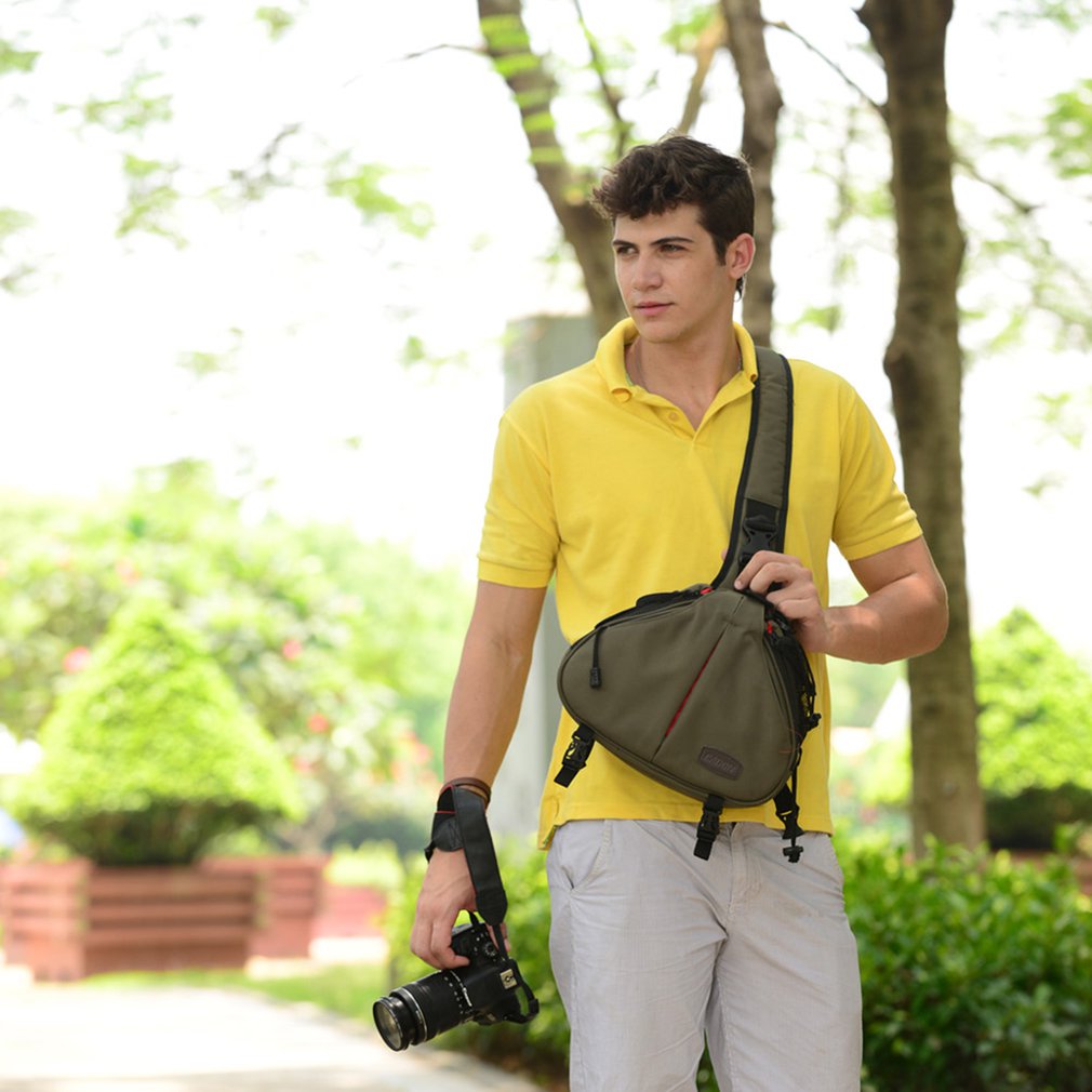 K1 Mode Digitale Camera Tas Diagonaal Schouder Camera Tas Slr Camera Tas Fotografie Camera Rugzak Legergroen Taille Packs