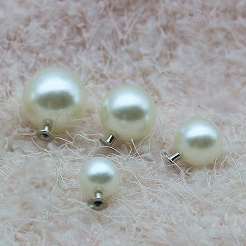 100 Pcs/pack Button 6-18mm Head Acryl Rivet Crafts Wedding Dresses White Pearl Rivets Hat Button Clothing Decoration Products
