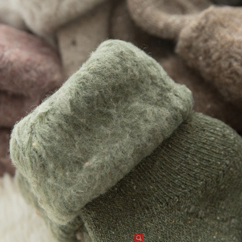 Thicken Winter Warm Wool Socks Women Japanese Style Solid Color Towel Christmas Socks for Ladies 102402