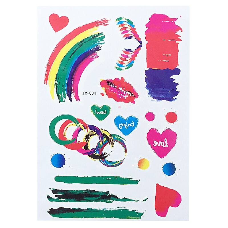 Rainbow waterproof inks tattoos disposable Graffit... – Grandado
