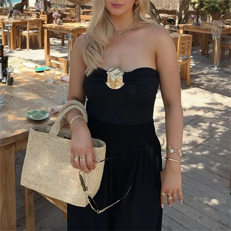 Traf off shoulder sort kvinde krop ærmeløs stram bodysuit lingeri sexet rygløs bodysuit kvinder sommer badedragt