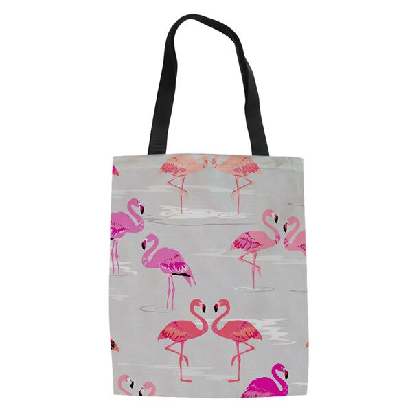 Haoyun dames linnen tassen cartoon flamingo prints patroon boodschappentas meisjes handtas katoenen dame coole canvas boodschappentassen: Cdwx 1933 z 22