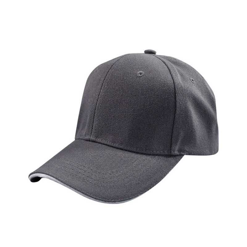 Sports Baseball Cap Angled Brim Hook and Loop Fastener Cotton Hat Adult Sportswear Accessories Saleym: deep gray