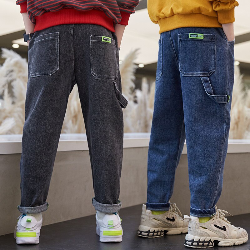 Pantalones vaqueros para niños, pantalón de pitillo que combina con todo, cintura elástica, algodón, para adolescentes, primavera y otoño, 2022