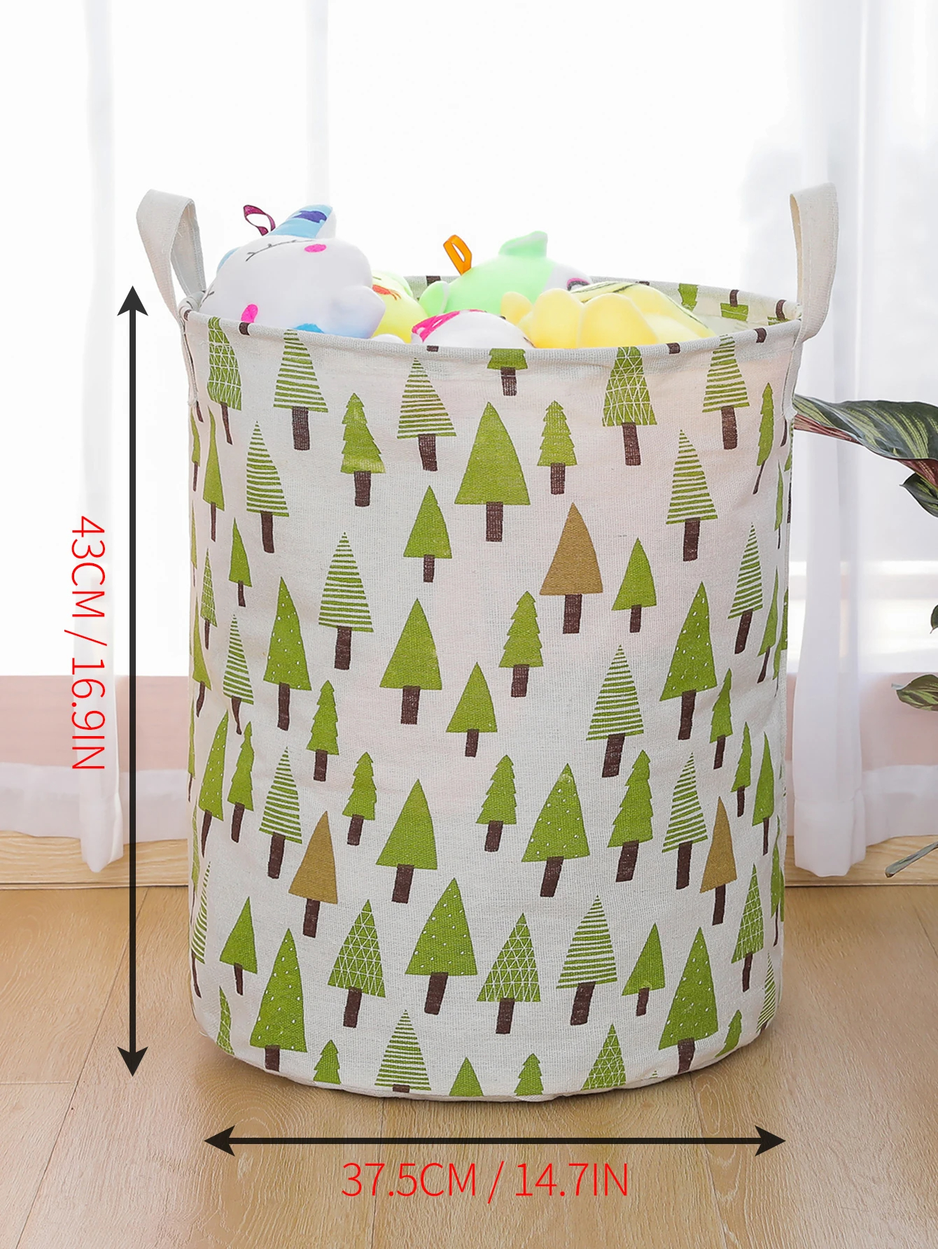 1PC Print Wasmand Opvouwbare Thuis Opbergtas Draagbare Katoenen Linnen Mand Waterdichte Vuile Speelgoed Kleding Emmer Organizer: Bruin