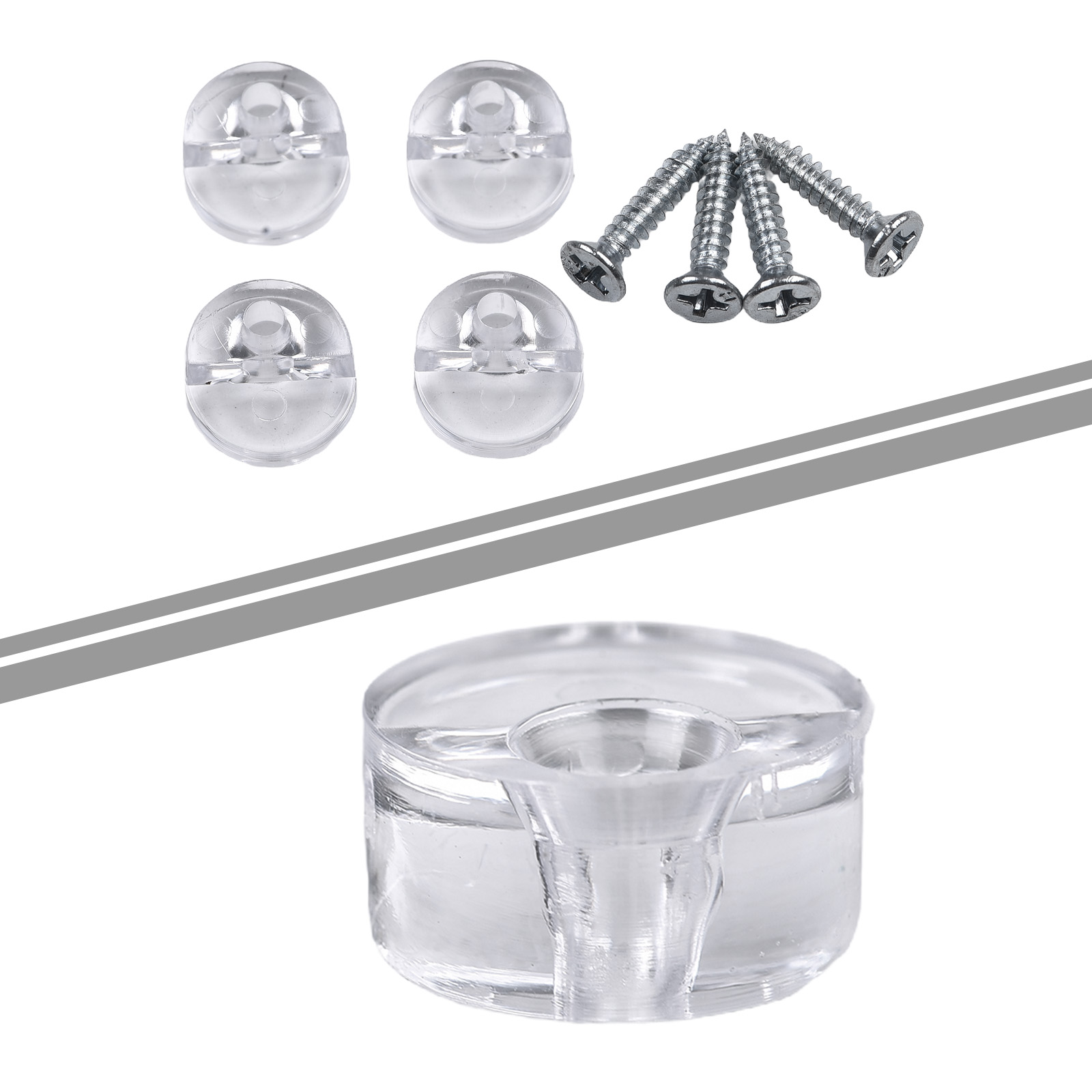 Abrazadera de vidrio para espejo de baño, Clips de montaje, Kit de fijación de espejo de pared, soporte de estante con tornillos de fijación, Hardware