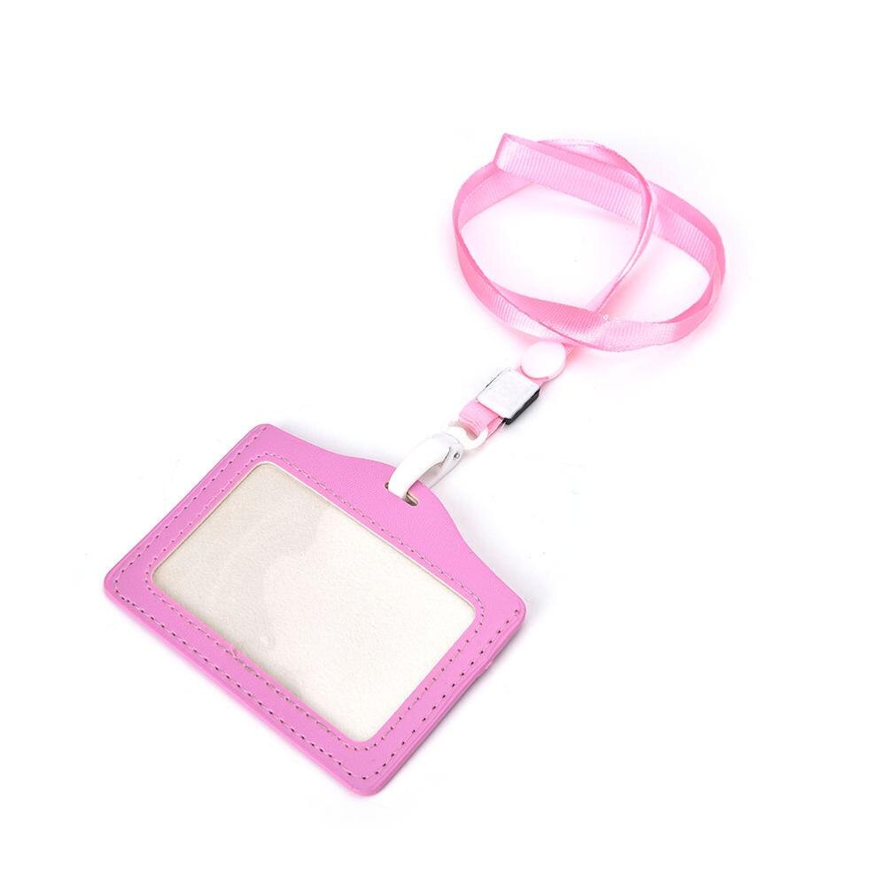 ID Naam Kaarthouder Id-kaart Lanyard Bank Credit Card Cover Waterdichte Identiteit Badge Holder Neck Strap: pink