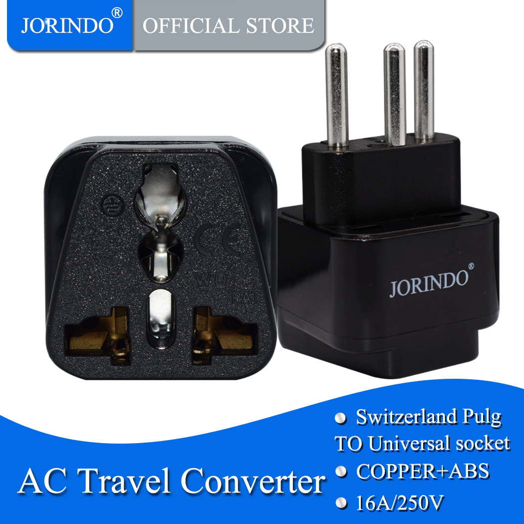 Jorindo Draagbare Universele Plug Naar Zwitserland (Geaard Type-J) Plug Adapter Stopcontact Travel Converter