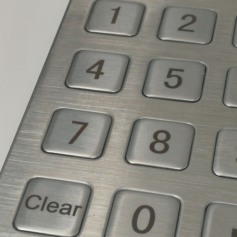 Tastatur i rustfrit stål til kiosk/metaltastatur til elektroniske skabssystemer med usb port