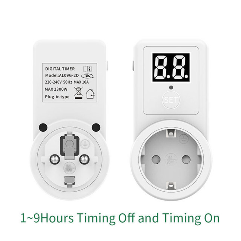 EU Plug Countdown Switch Two Digit Display Countdown Timer Time Control Telephone Battery Electric Vehicle Charging 10A 50Hz: Default Title