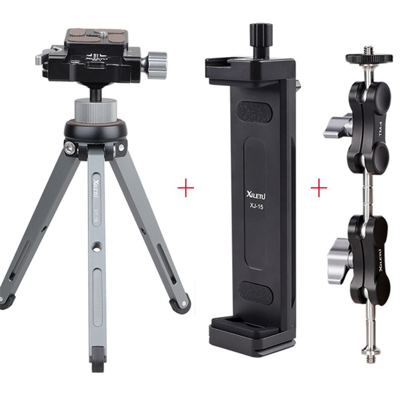 Xj -15 universeller tablet-handy-ständer aus aluminiumlegierung mit clip und verstellbarer halterung für mobiltelefone und ipro tablets