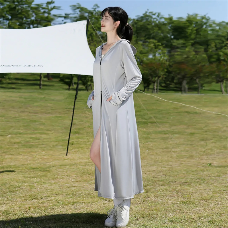 have Lens Sun Protection Clothing Womens Long Summer Full Body Anti UV Ice Silk Breathable Thin Loose Long Sleeved Jacket Pink: Blue