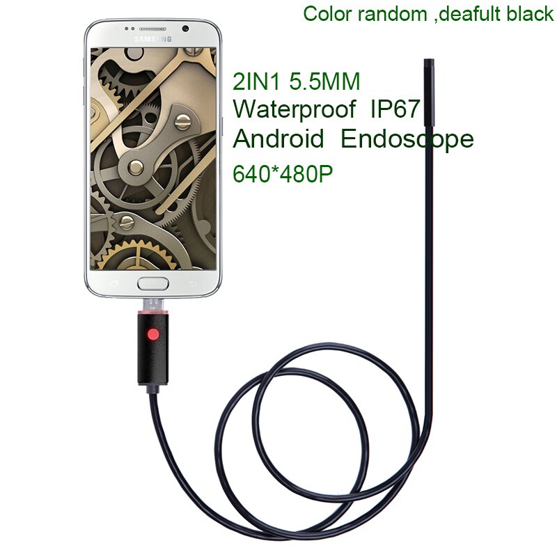 5.5mm 7/8mm 1M 2M 5M 10M USB Cable Waterproof 6 LED Android Endoscope 1/9 CMOS Mini USB Endoscope Inspection Camera Borescope: 5.5mm lens 480p / 10M Cable