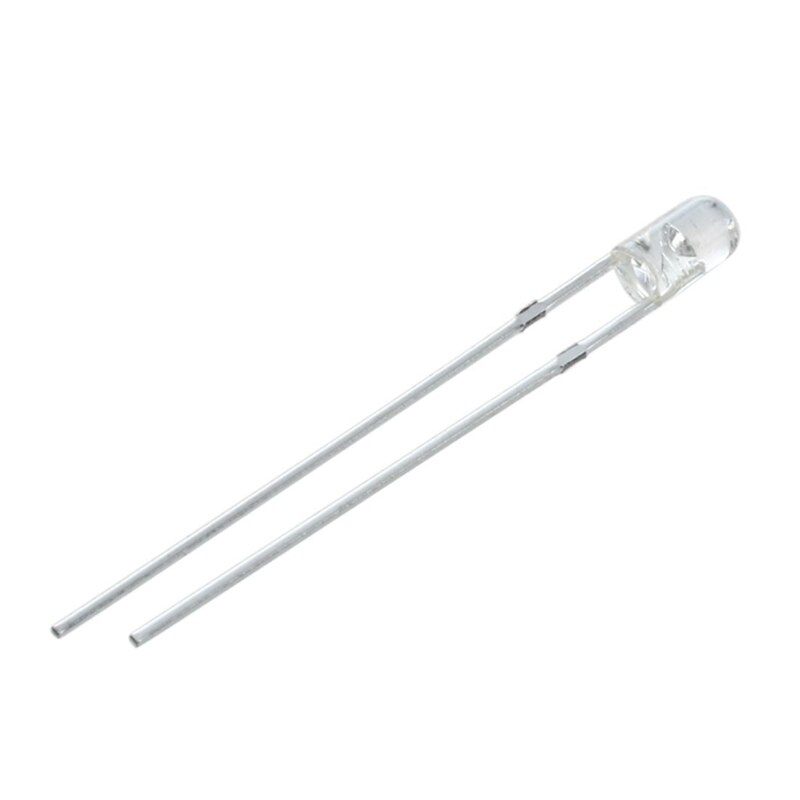 20 x 3mm 2 Pin Round White LED Light Emitting Diode Lamp