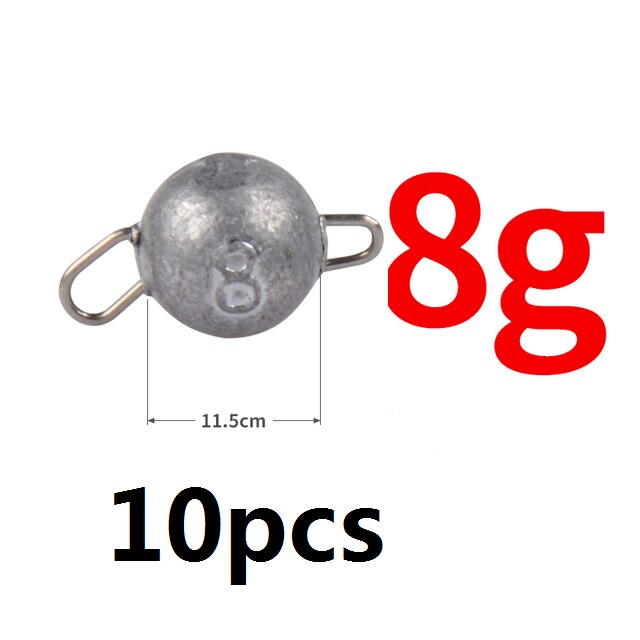 Anzuelo de plomo con cabeza plomada, señuelo suave de peso de bala para agua profunda, accesorios de aparejos de pesca Texas, 10 piezas: 10PCS   8G