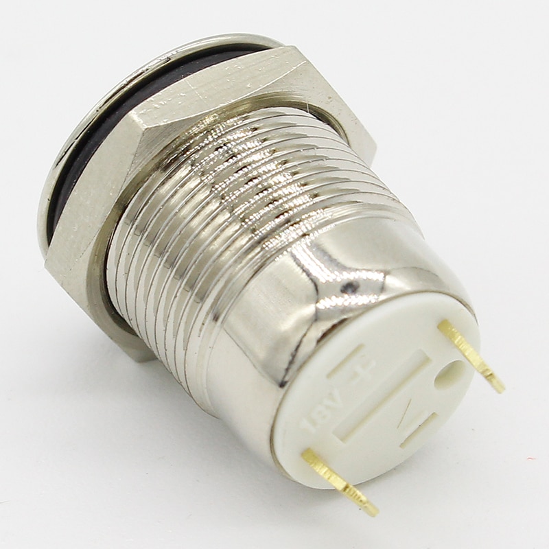 1pcs 12mm Waterproof Momentary Flat Round Stainless Steel Metal Push Button Switch Car Start Horn Speaker Bell Automatic Reset